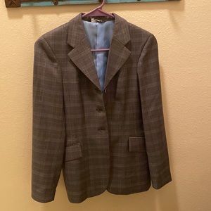 Grey Plaid Womens Blazer Elite Equestrian Coat Sz 2